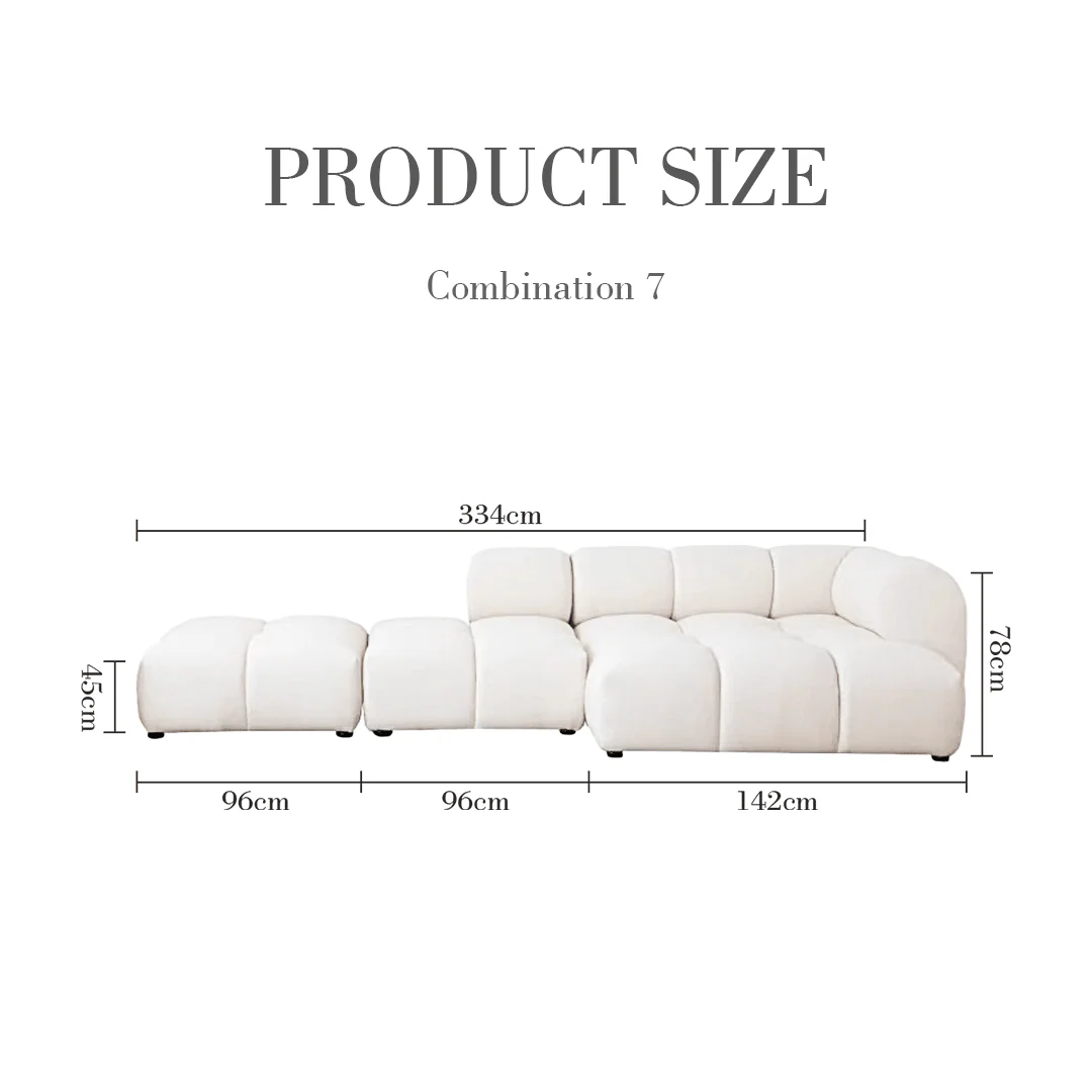 Caius Velvet Three Seater Module Sofa, White Velvet - Image 19