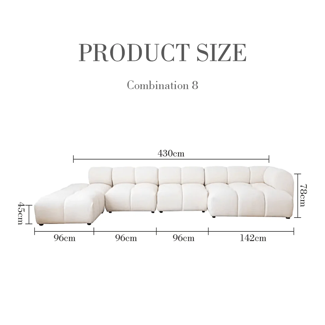 Caius Velvet Three Seater Module Sofa, White Velvet - Image 20
