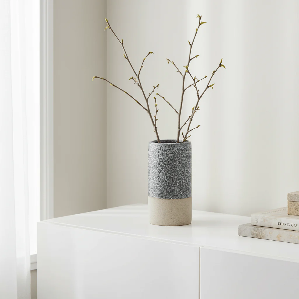 Caldera Grey Speckled Vase - Image 4