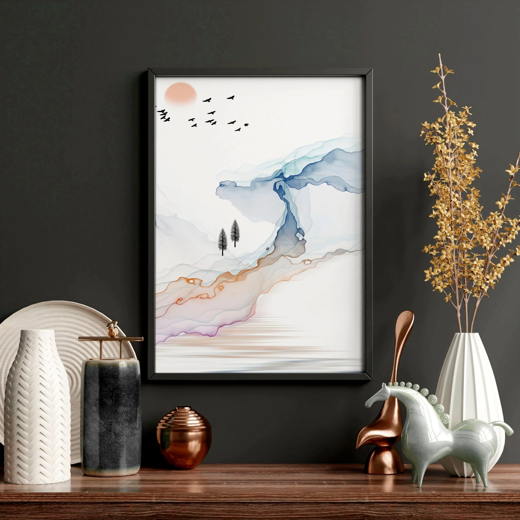 Calm artwork Wall Art prints | set of 3 framed prints - Image 4