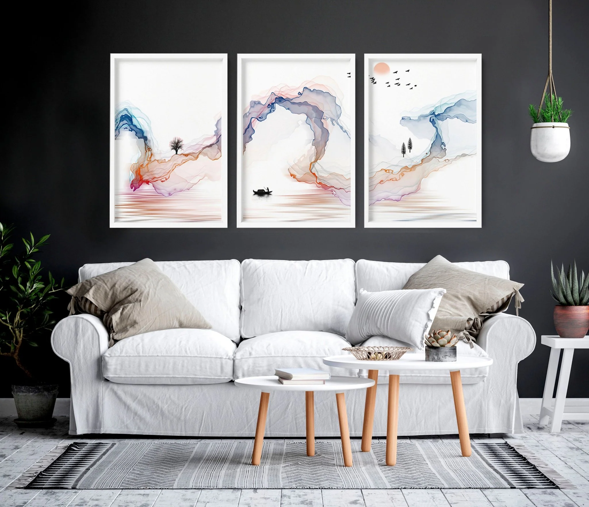 Calm artwork Wall Art prints | set of 3 framed prints - Image 8