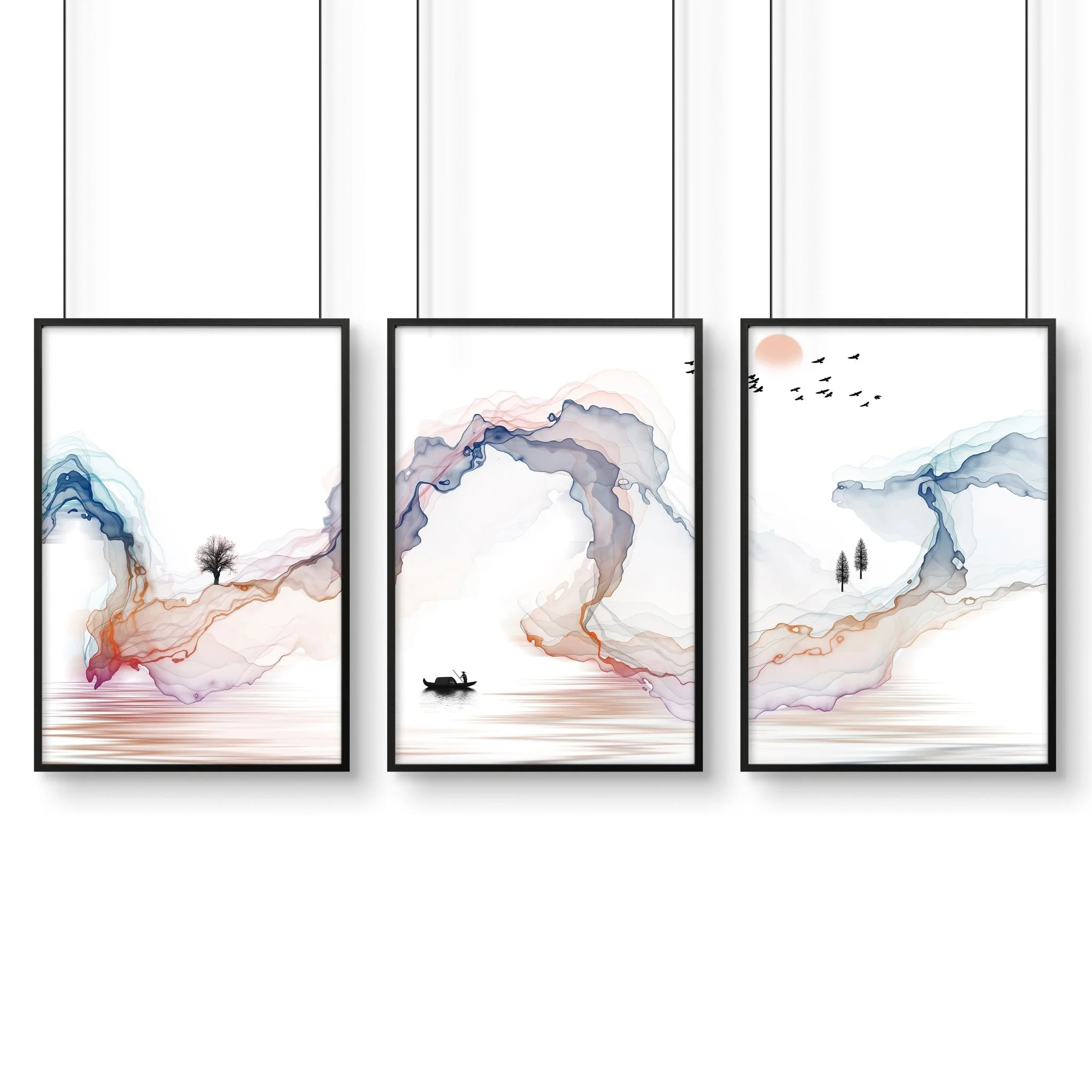 Calm artwork Wall Art prints | set of 3 framed prints - Image 9