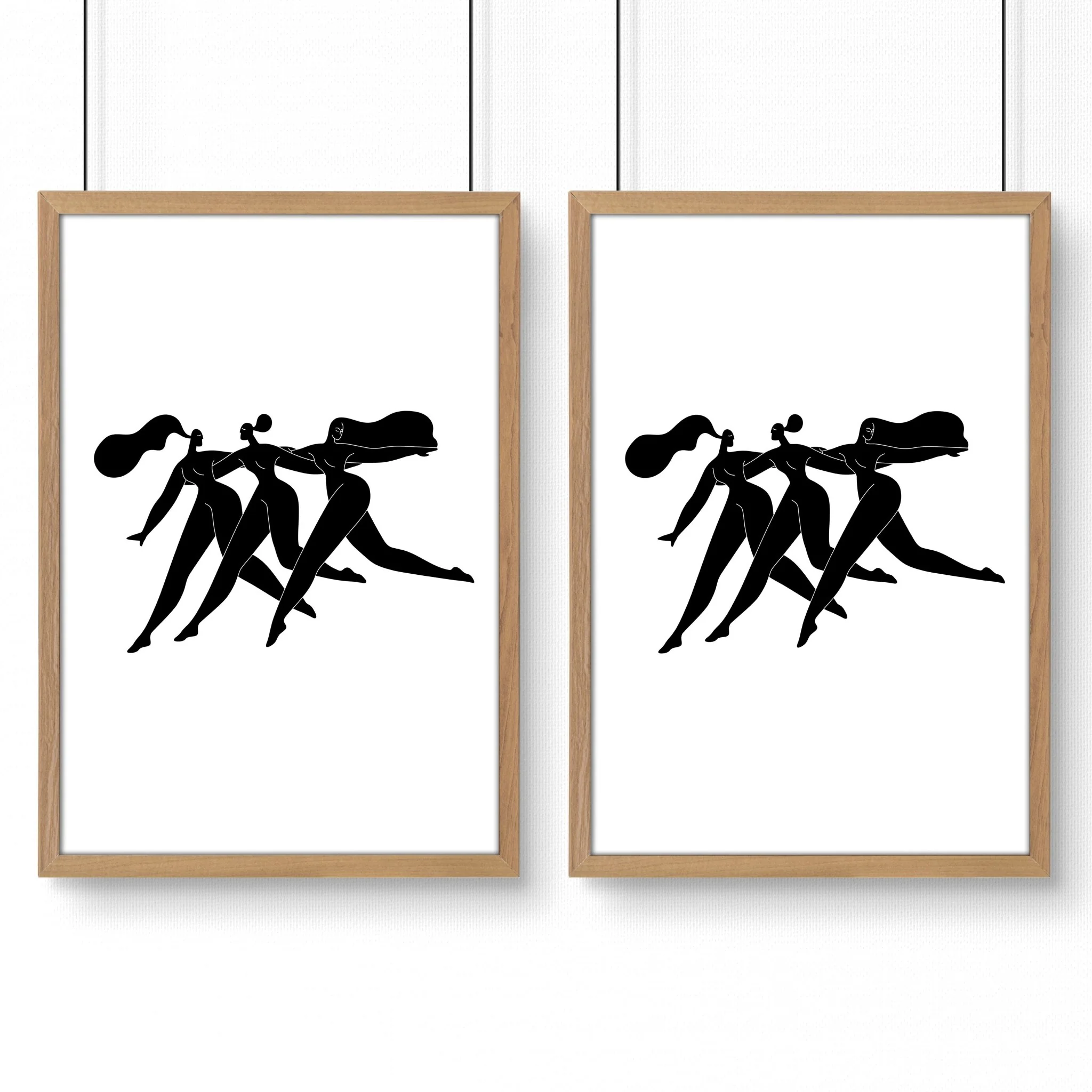 Canvas Art For Bathrooms | Set of 2 Boho Women Wall art Prints - Image 9