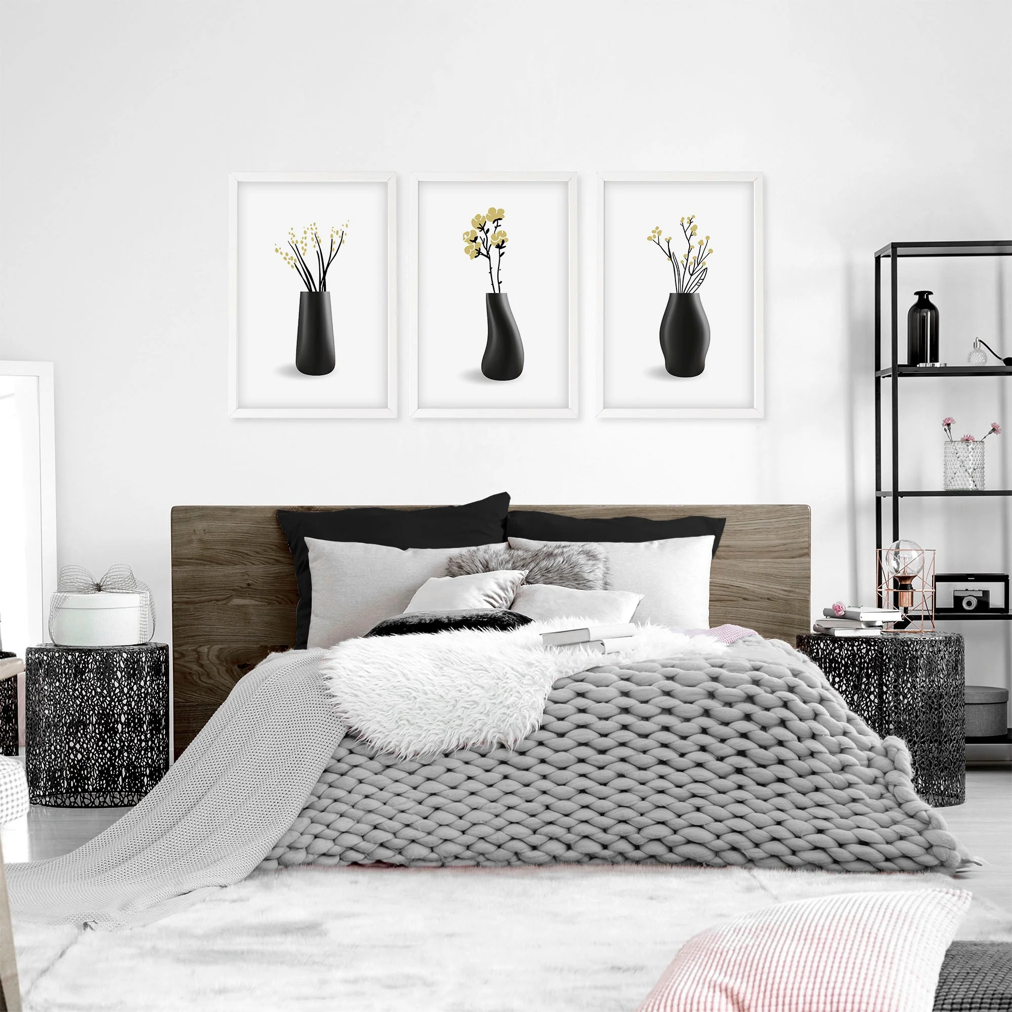 Canvas Framed Wall Art | Set of 3 Botanical Wall art Prints - Image 2