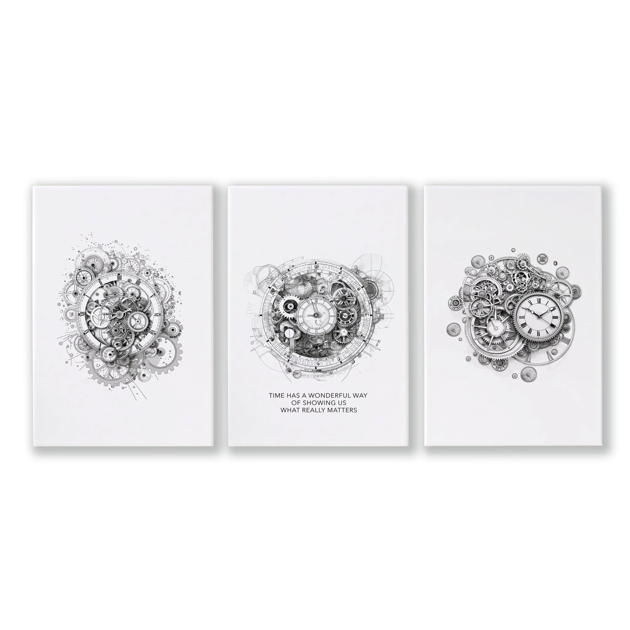 Canvas Painting Wall Decor | Set of 3 Abstract Clocks Wall art Prints - Image 16