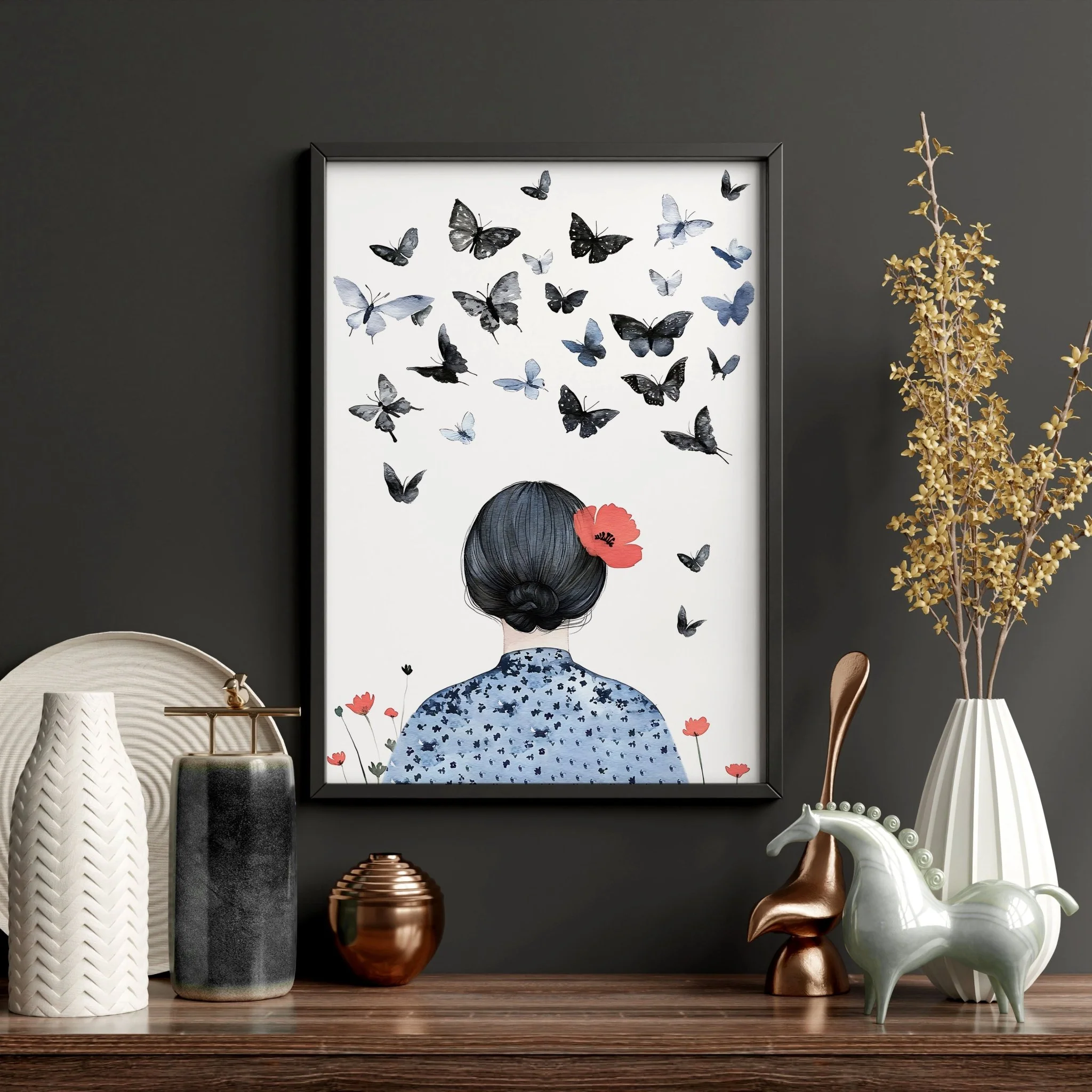 Canvas Pictures For Living Room | Set of 3 Boho Women Wall art Prints - Image 16