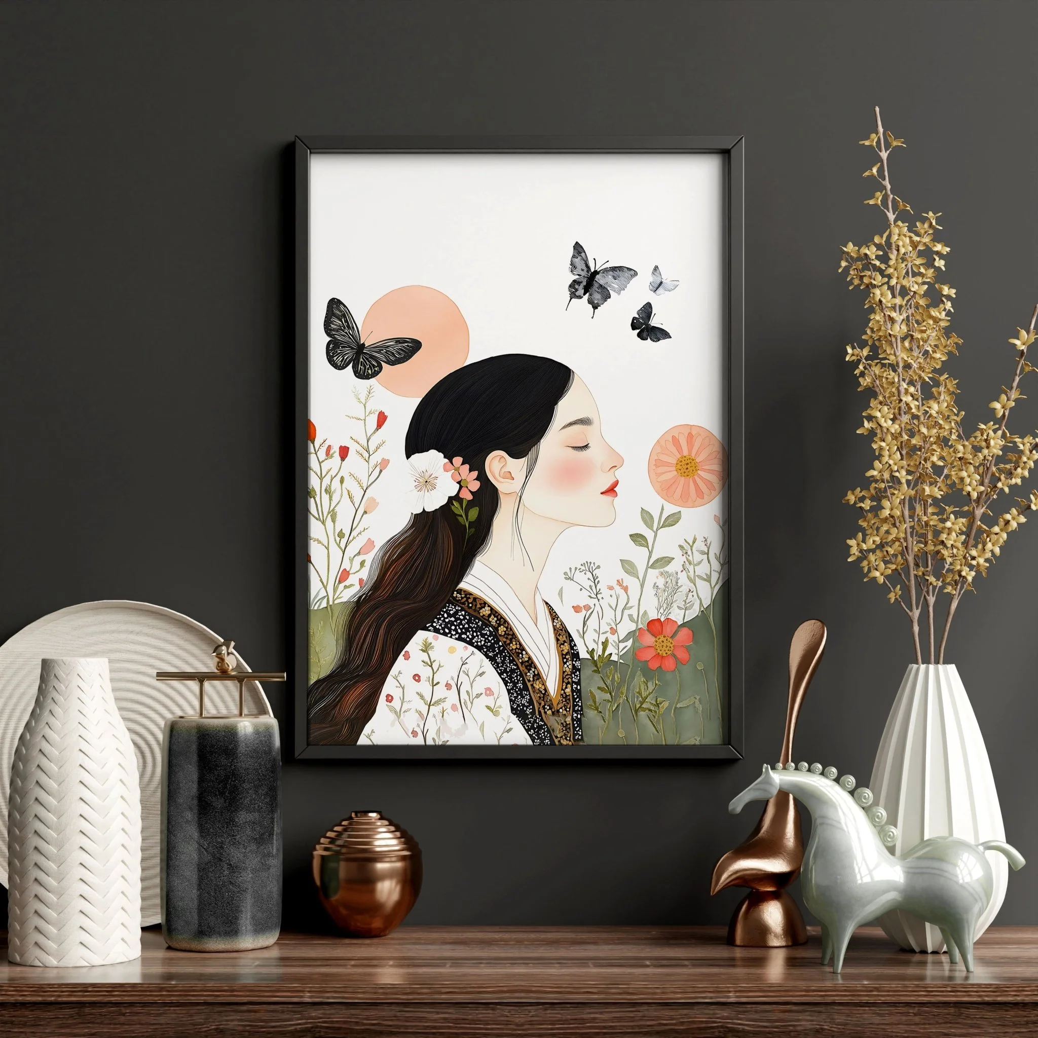Canvas Pictures For Living Room | Set of 3 Boho Women Wall art Prints - Image 17