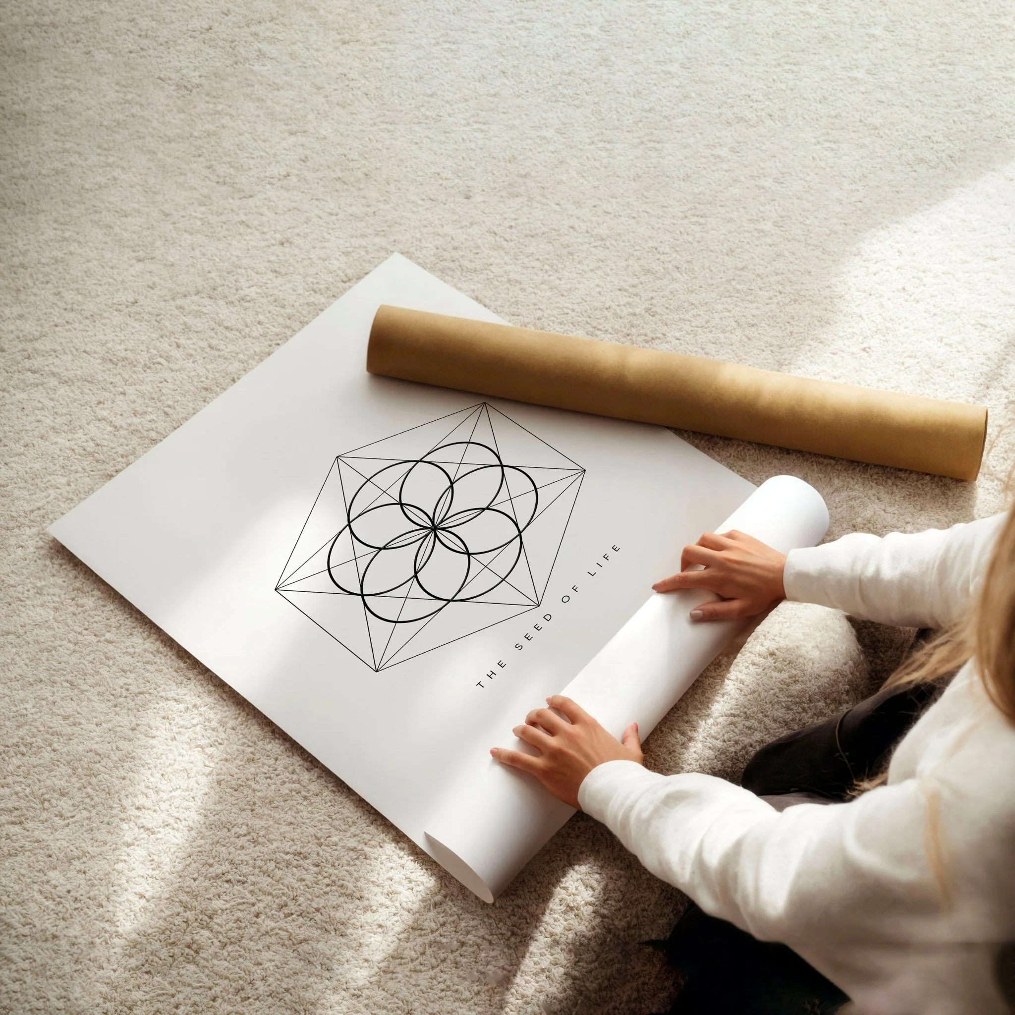 Canvas Pictures For Living Room | Set of 3 Sacred Geometry Wall art Prints - Image 14