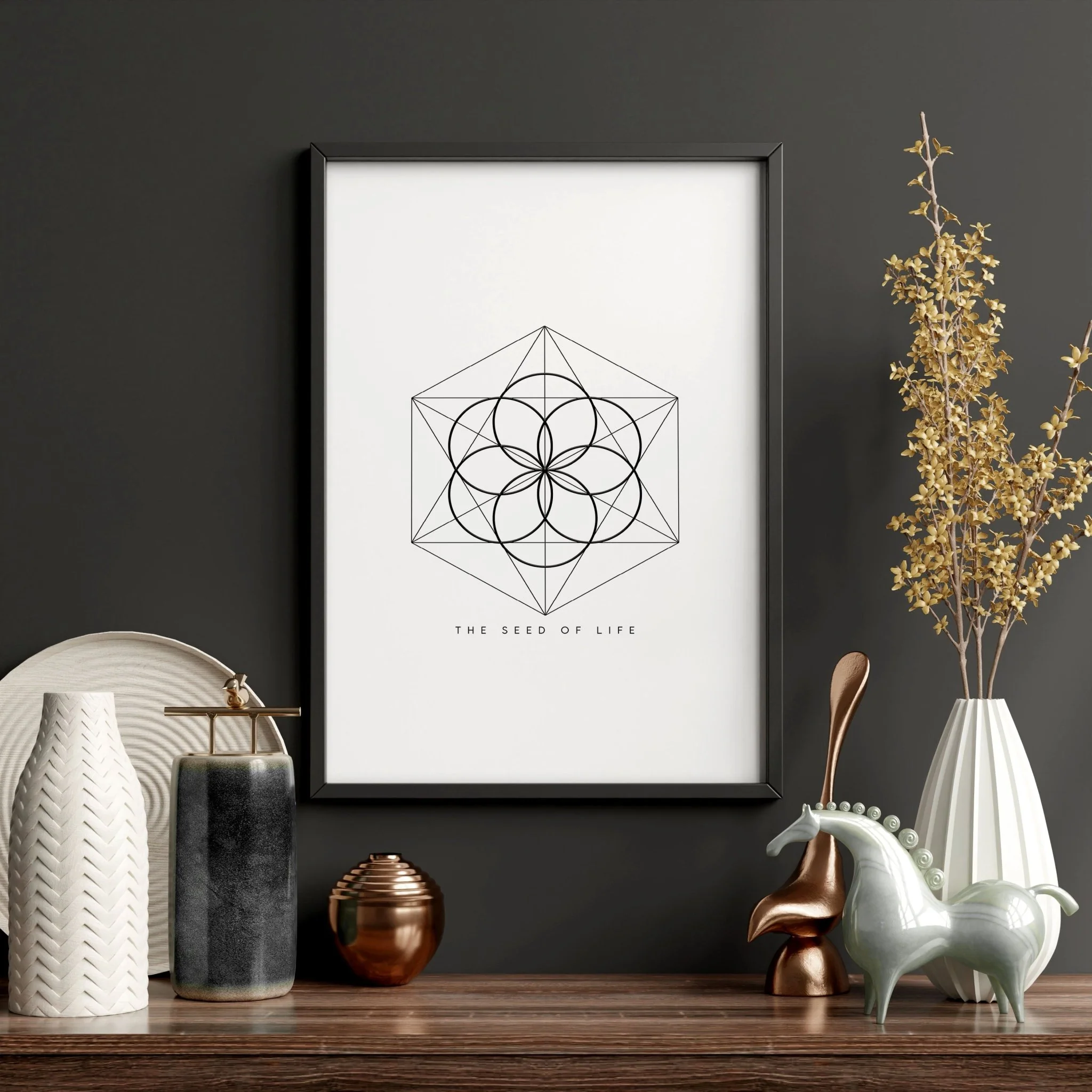 Canvas Pictures For Living Room | Set of 3 Sacred Geometry Wall art Prints - Image 15