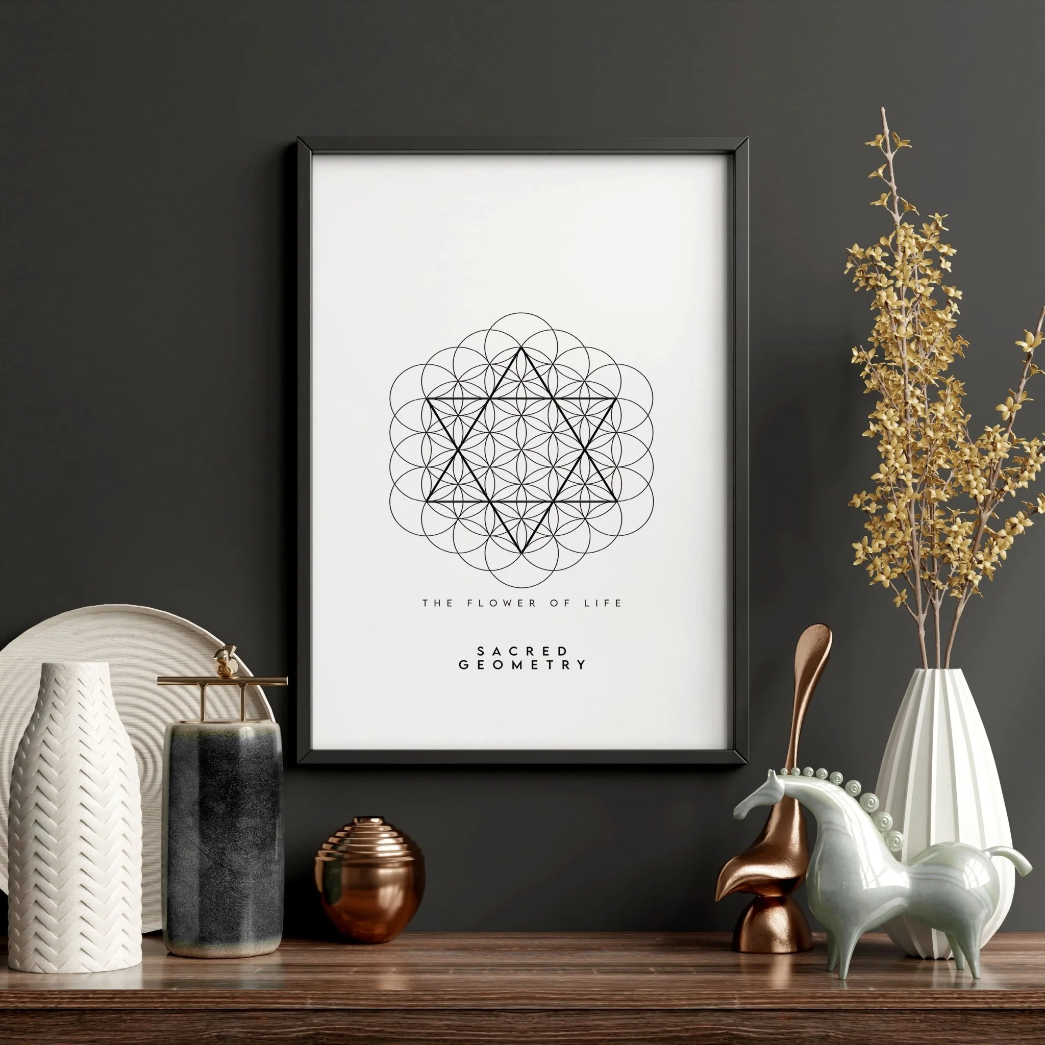 Canvas Pictures For Living Room | Set of 3 Sacred Geometry Wall art Prints - Image 16