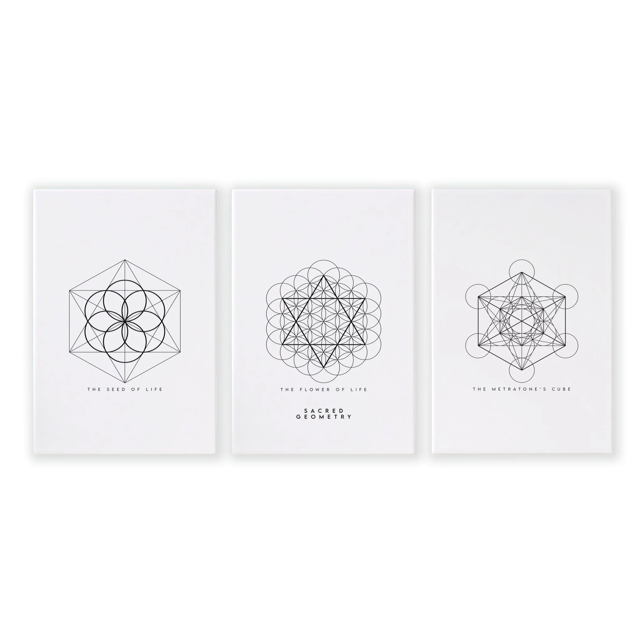 Canvas Pictures For Living Room | Set of 3 Sacred Geometry Wall art Prints - Image 21