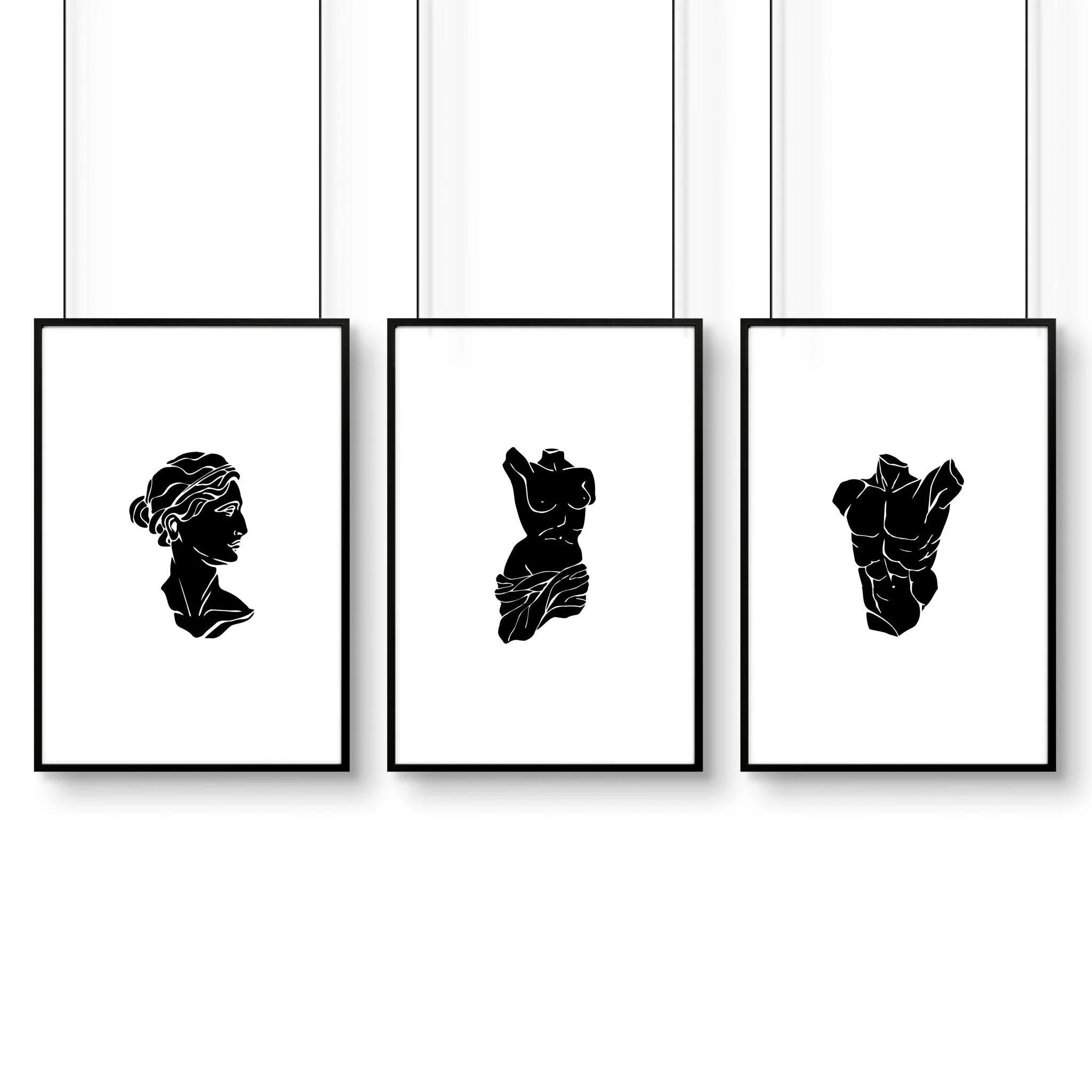 Canvas Wall Hanging | Set of 3 Sculpture Wall art Prints - Image 14