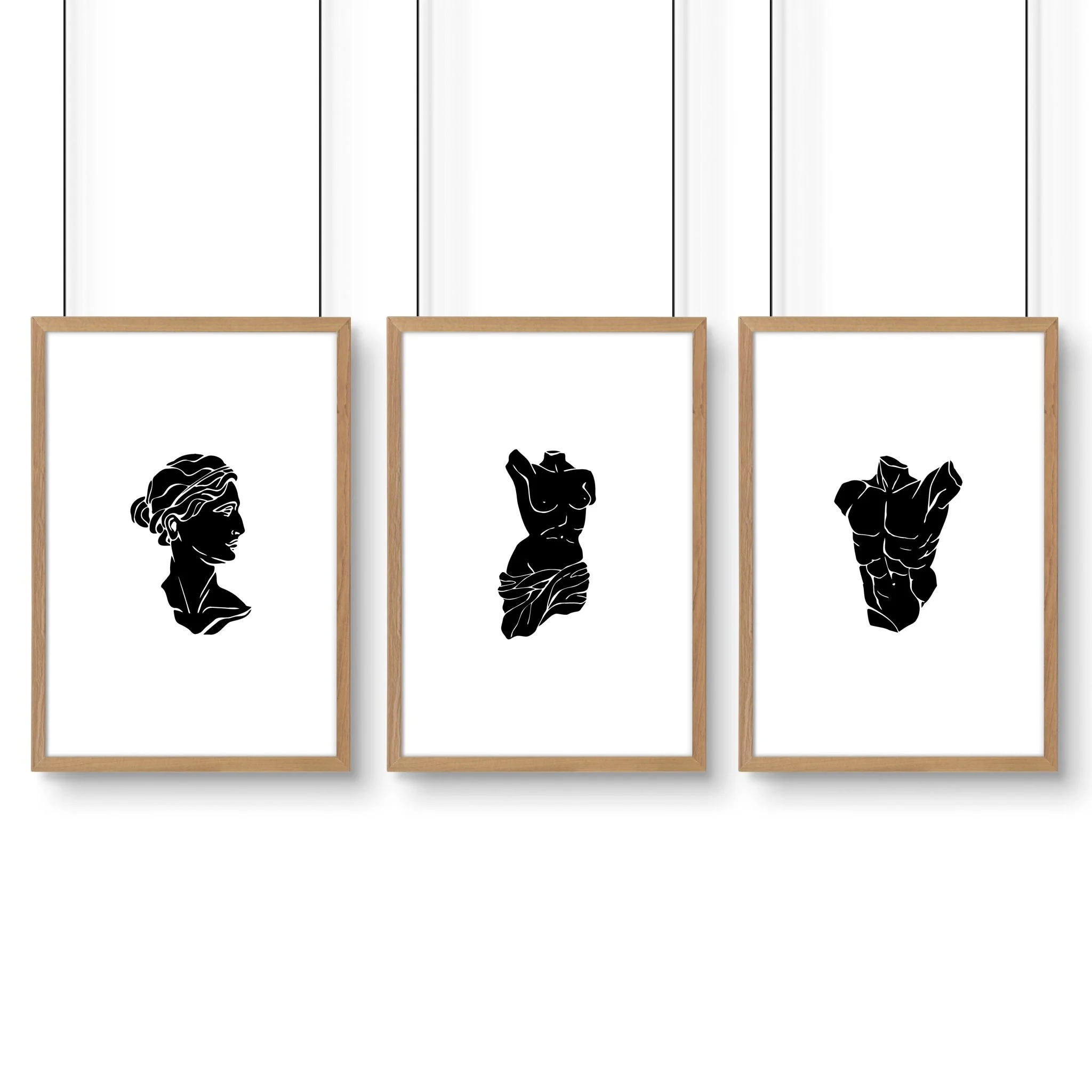 Canvas Wall Hanging | Set of 3 Sculpture Wall art Prints - Image 15