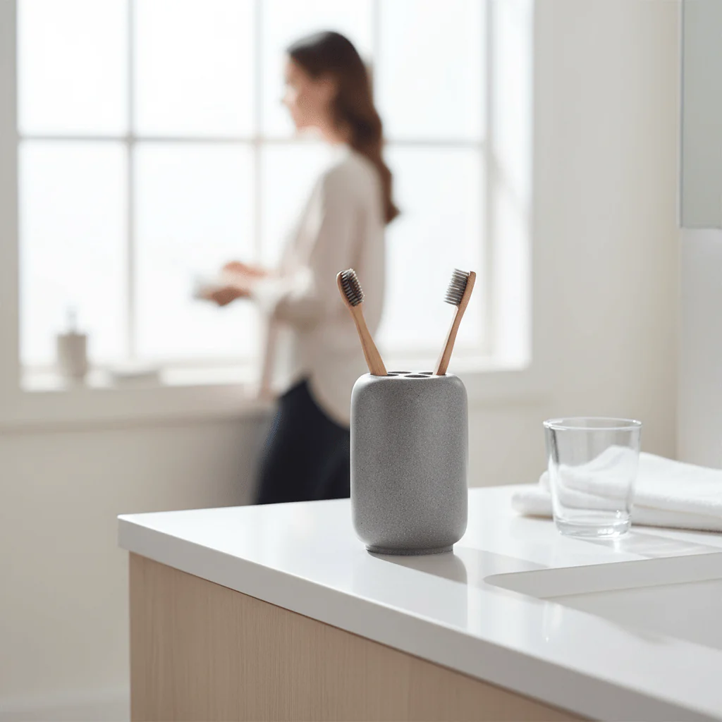 Canyon Grey Stone Toothbrush Holder - Image 2
