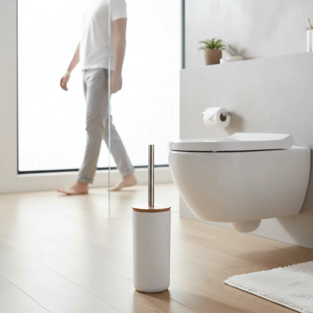Canyon White Toilet Brush Holder - Image 2
