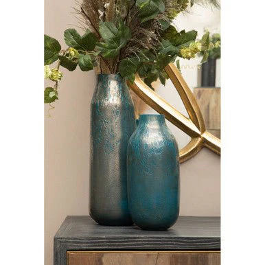 Caris Blue Speckled Glass Large Vase - Image 6