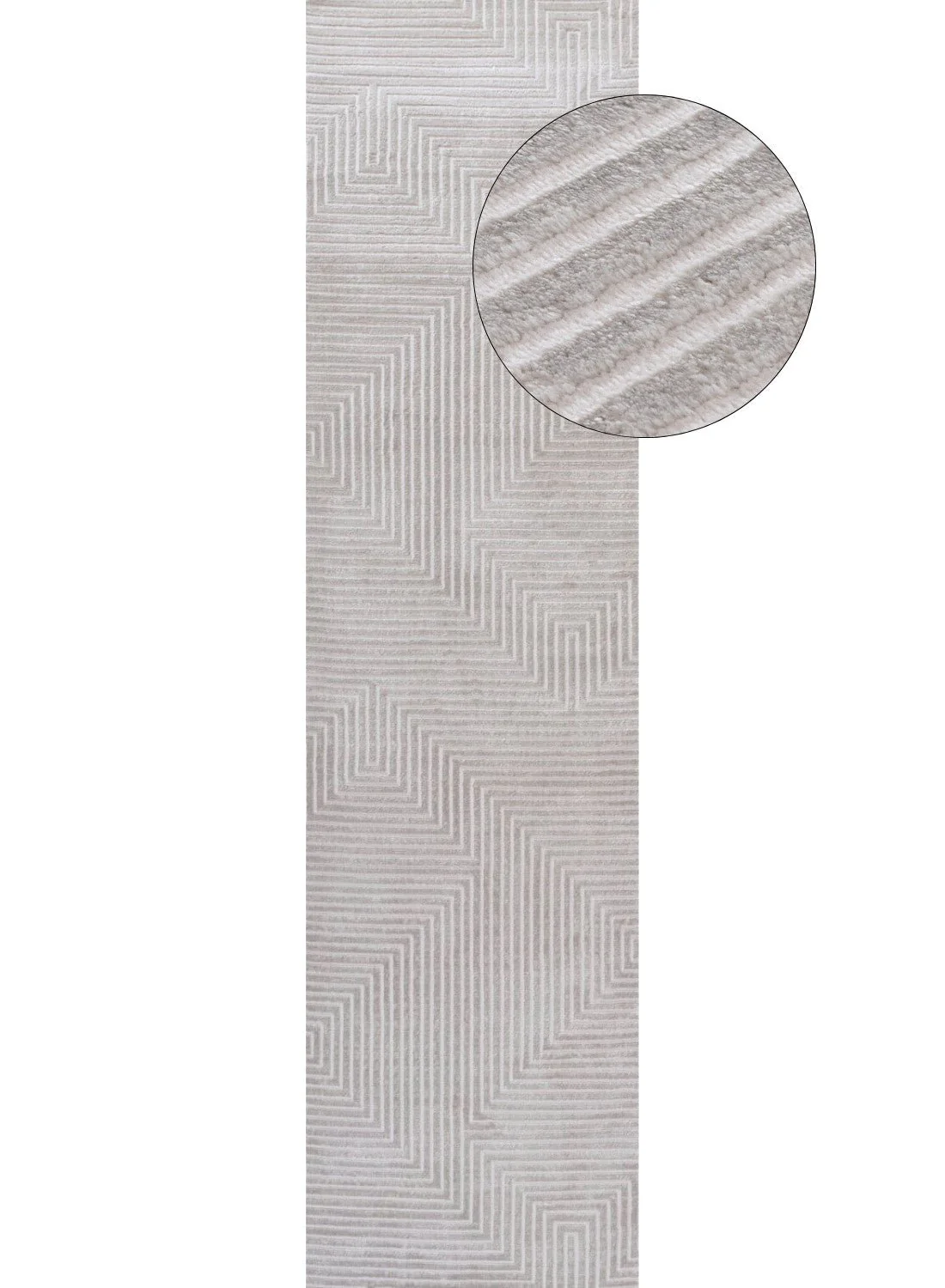 Carmel Grey-Cream Geometric Rug | 6050 - Image 10