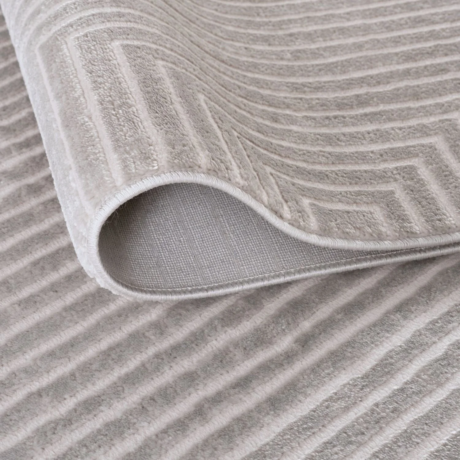 Carmel Grey-Cream Geometric Rug | 6050 - Image 2