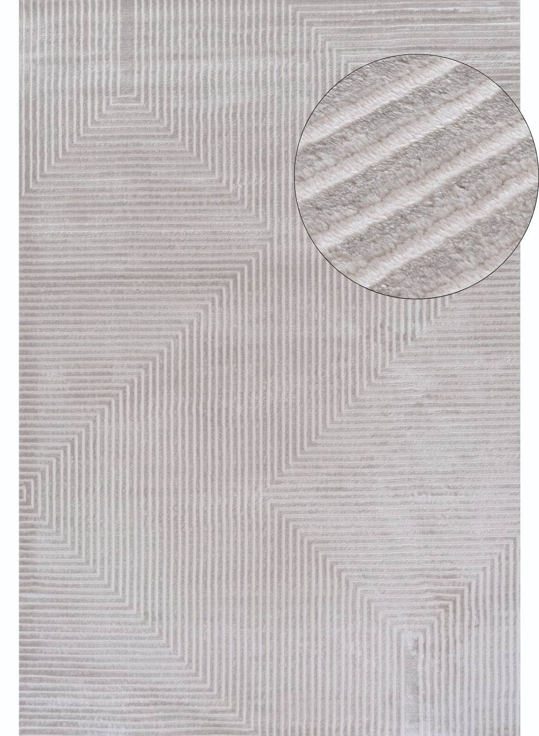 Carmel Grey-Cream Geometric Rug | 6050 - Image 5