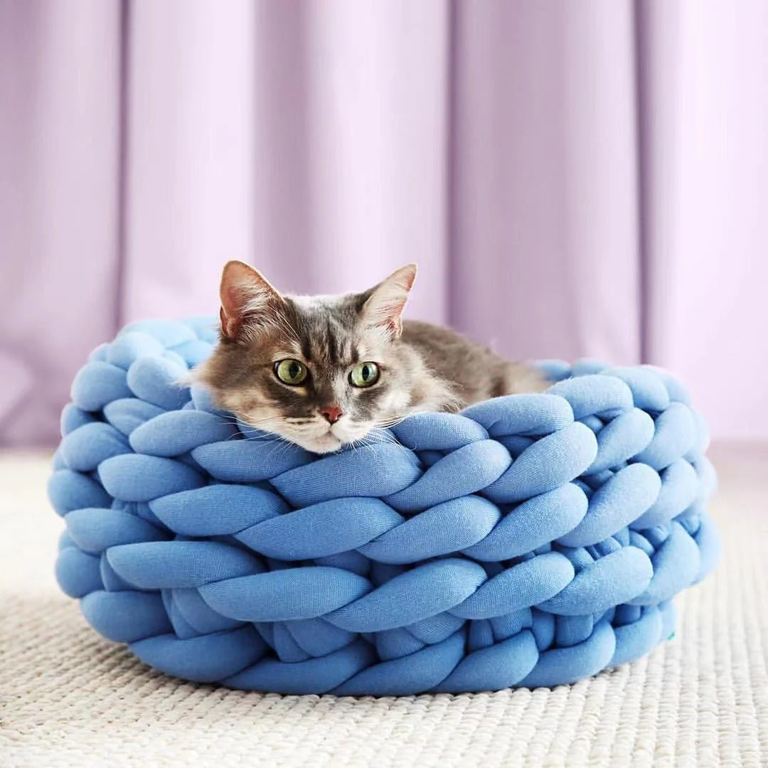 Cat House Cushion Soft Long Plush Warm Pet Mat Cute Kennel Cat Sleeping Basket Bed Round Fluffy Comfortable Touch Pet Products - Image 11