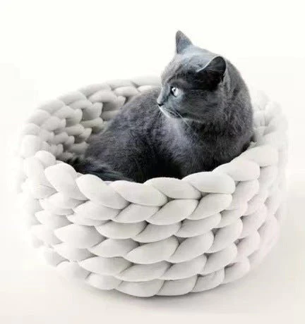 Cat House Cushion Soft Long Plush Warm Pet Mat Cute Kennel Cat Sleeping Basket Bed Round Fluffy Comfortable Touch Pet Products - Image 18