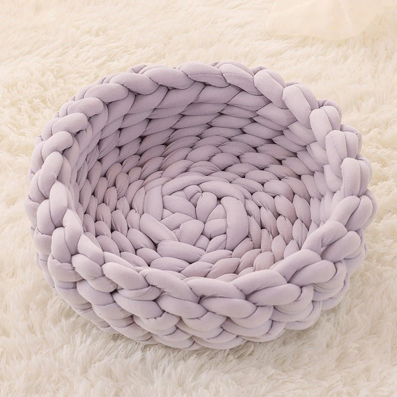 Cat House Cushion Soft Long Plush Warm Pet Mat Cute Kennel Cat Sleeping Basket Bed Round Fluffy Comfortable Touch Pet Products - Image 6