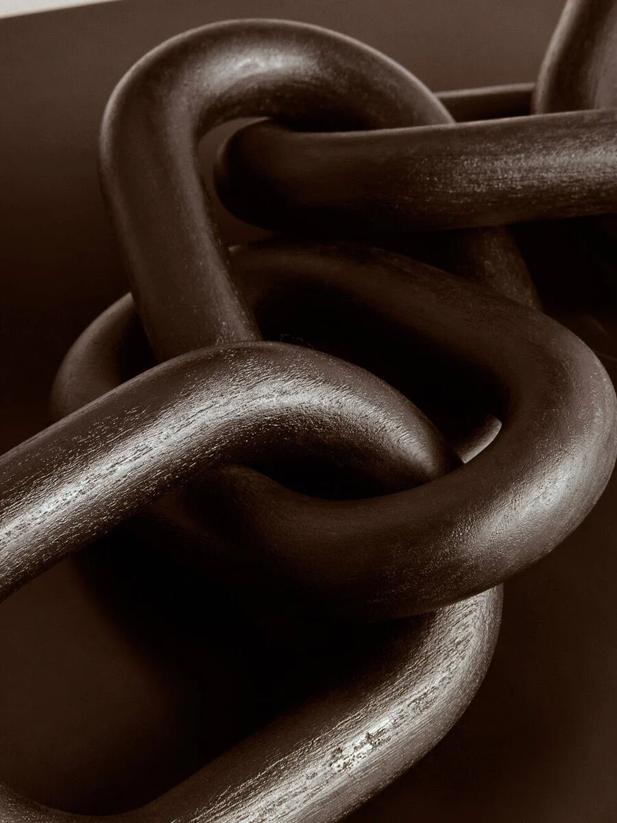 Cato 5 Link Black Wood Chain Sculpture - Image 11