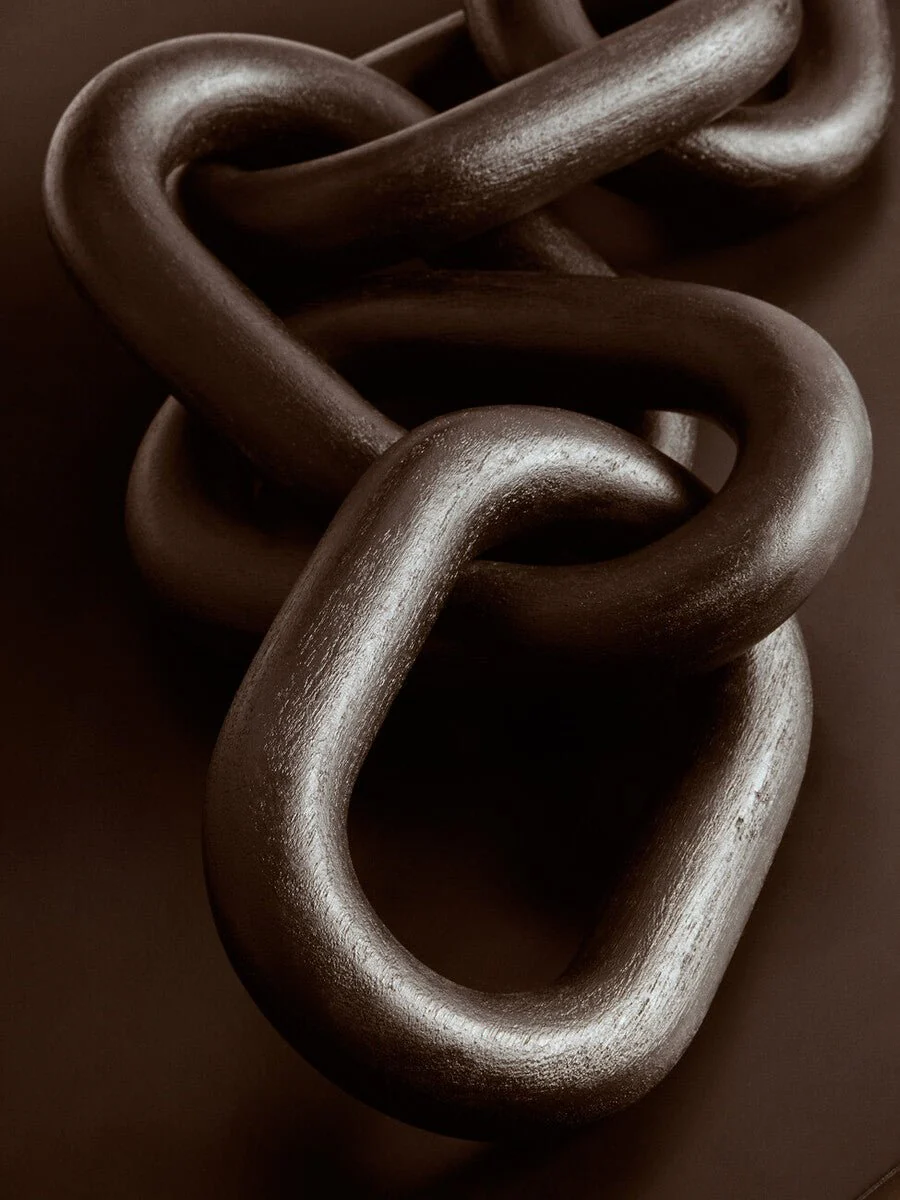 Cato 5 Link Black Wood Chain Sculpture - Image 12