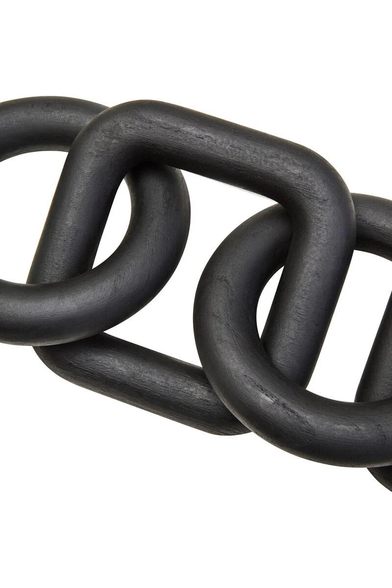 Cato 5 Link Black Wood Chain Sculpture - Image 13