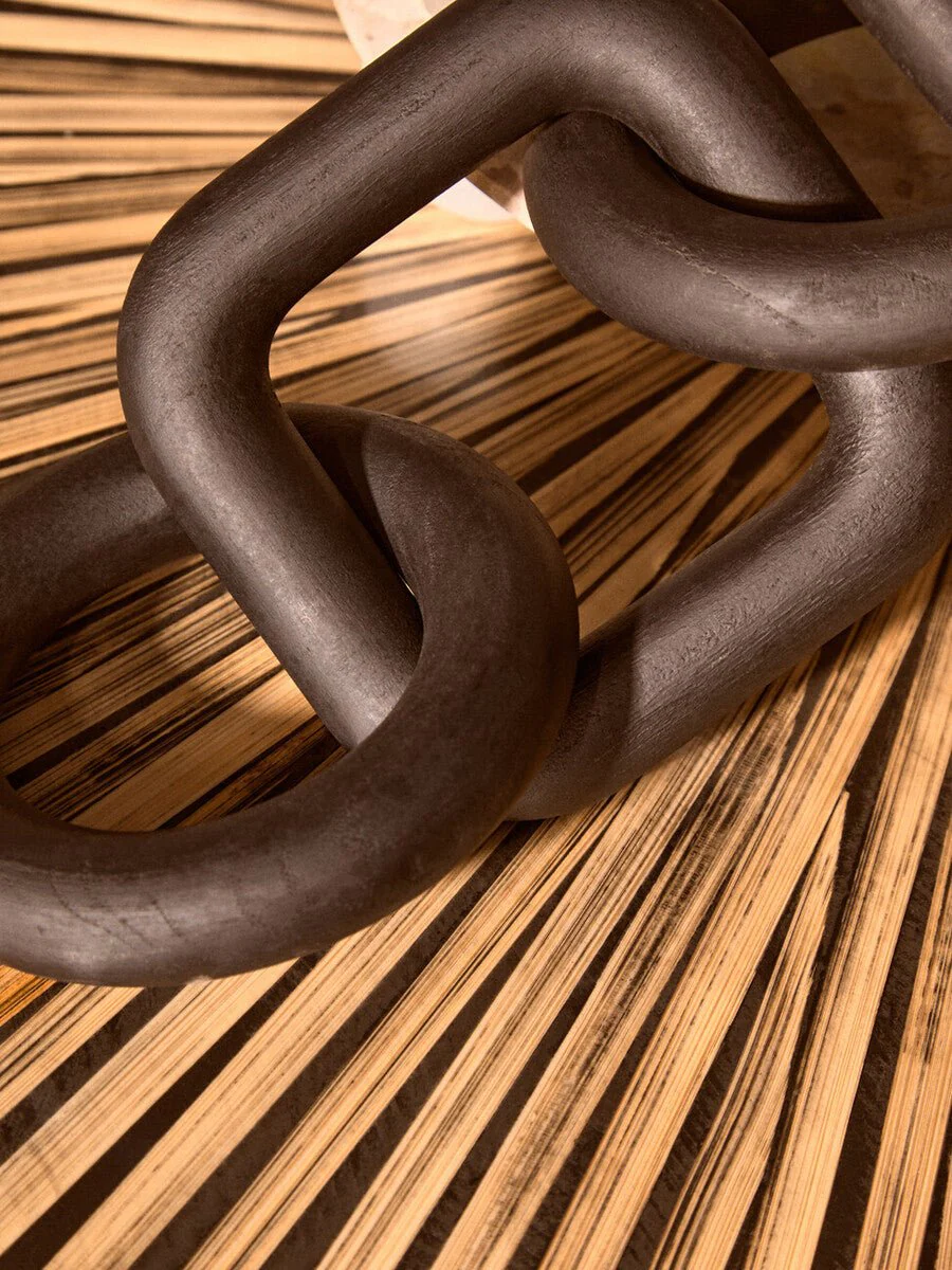Cato 5 Link Black Wood Chain Sculpture - Image 8