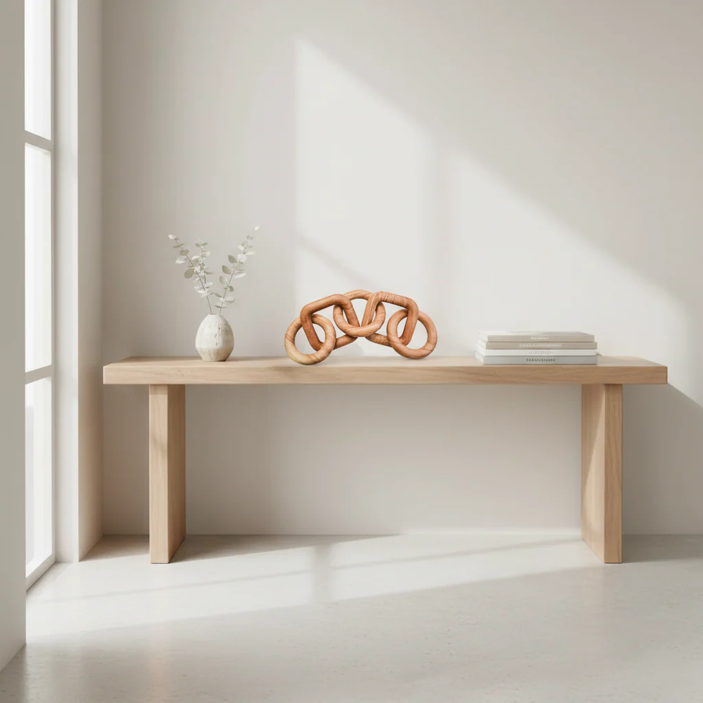 Cato 5 Link Natural Wood Chain Sculpture - Image 4