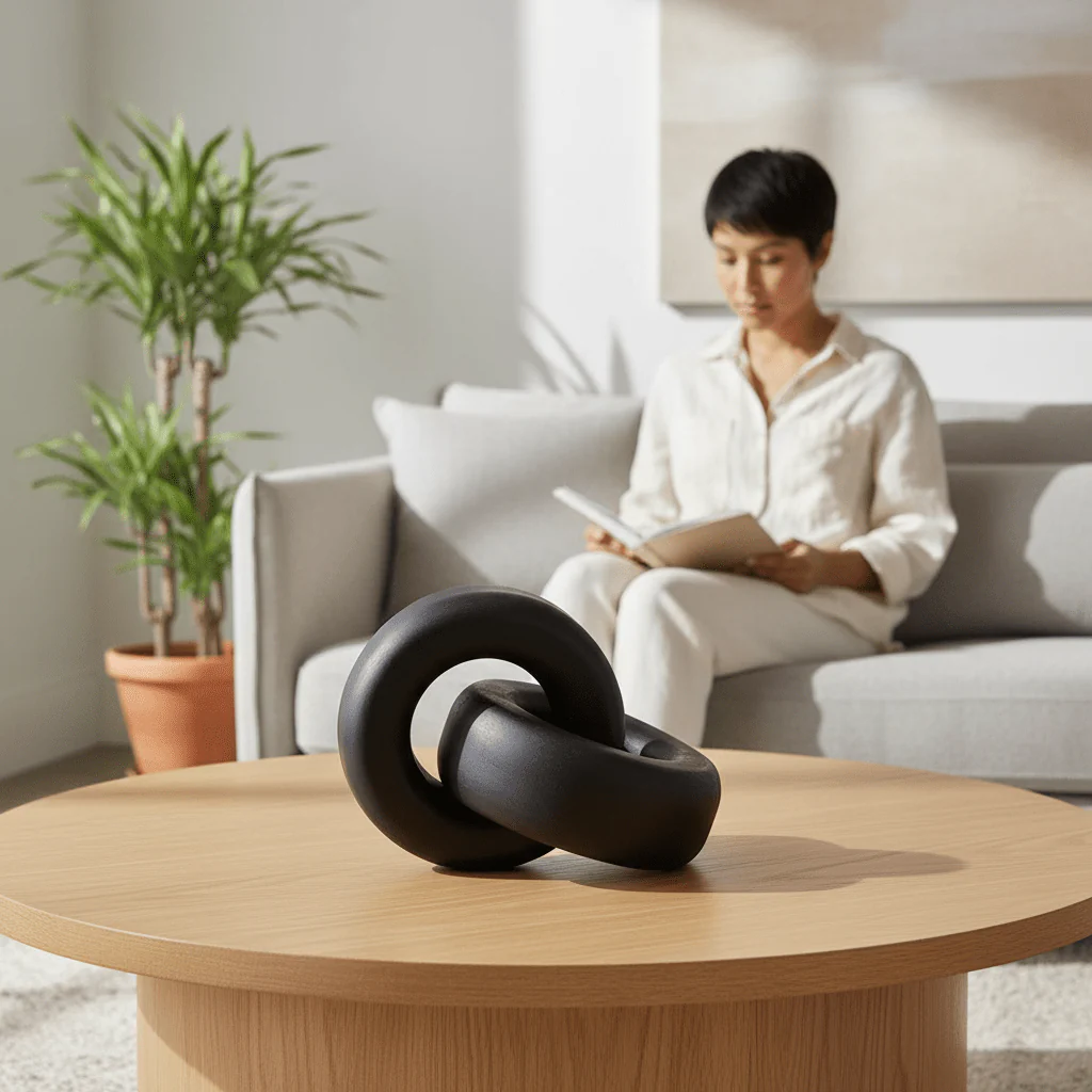 Cato Black Wood Knot Decor - Image 2