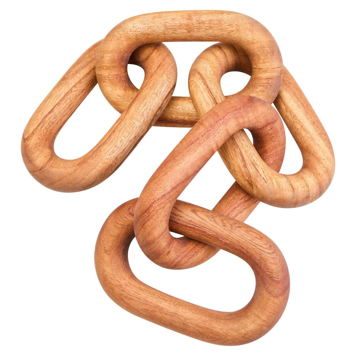 Cato Brown Wood 5 Link Chain Sculpture - Image 4