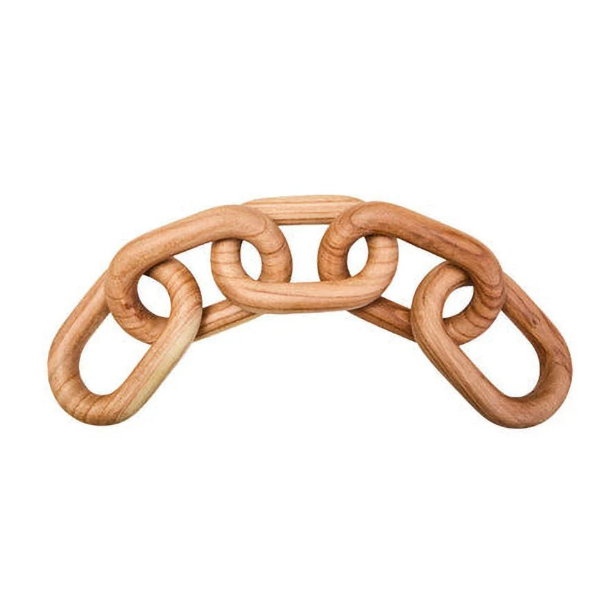Cato Natural Wood 5 Link Chain Sculpture - Image 5