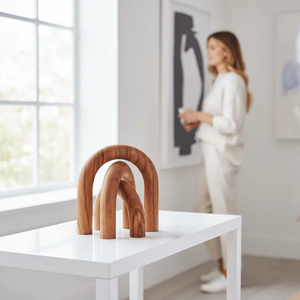 Cato Natural Wood Arch Sculpture - Image 2