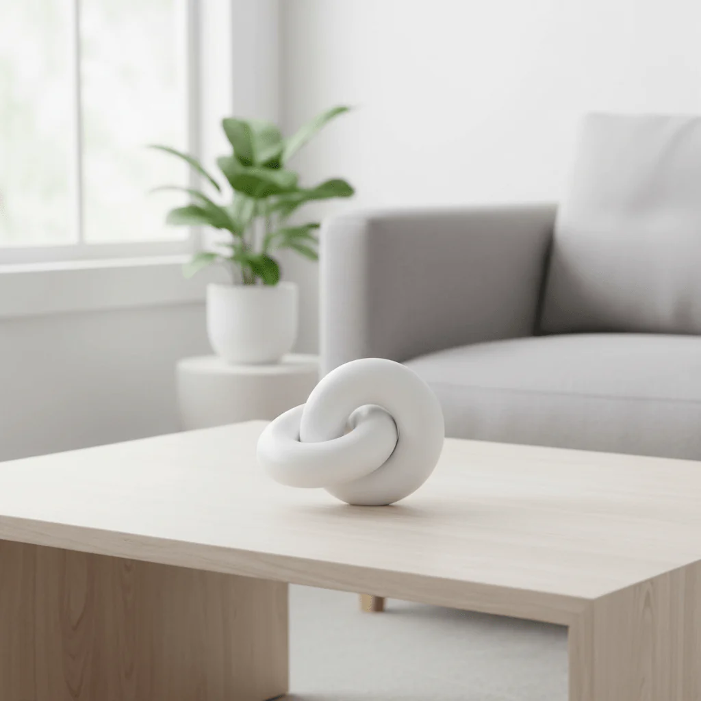 Cato White Wood Knot Decor - Image 4