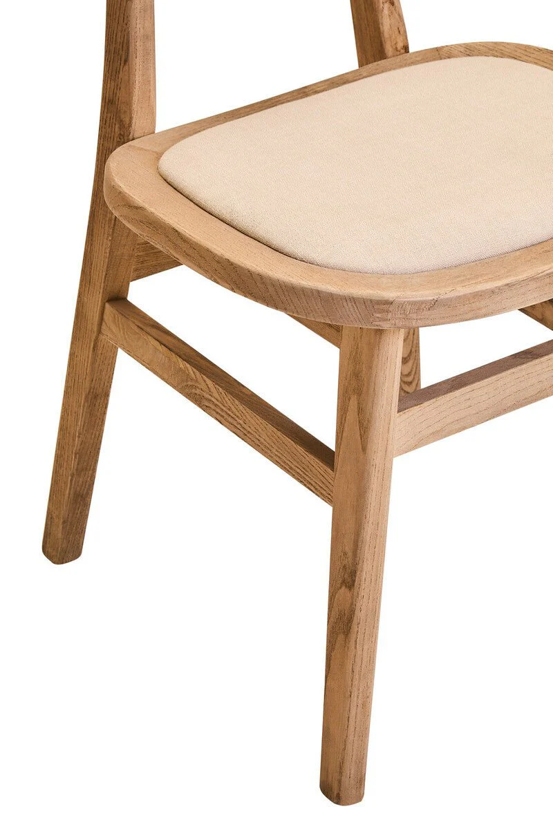 Cebu Beige Fabric and Grey Wash Elm Wood Dining Chair - Image 10