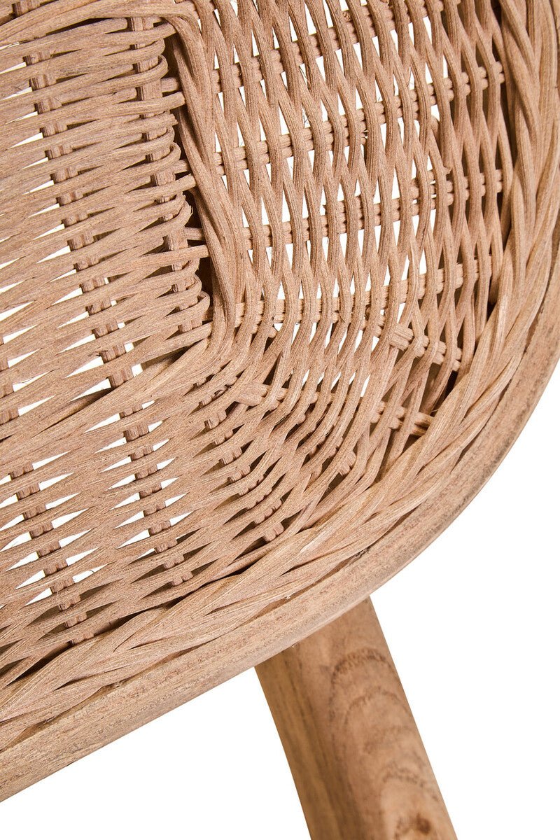 Cebu Beige Fabric and Grey Wash Elm Wood Dining Chair - Image 11