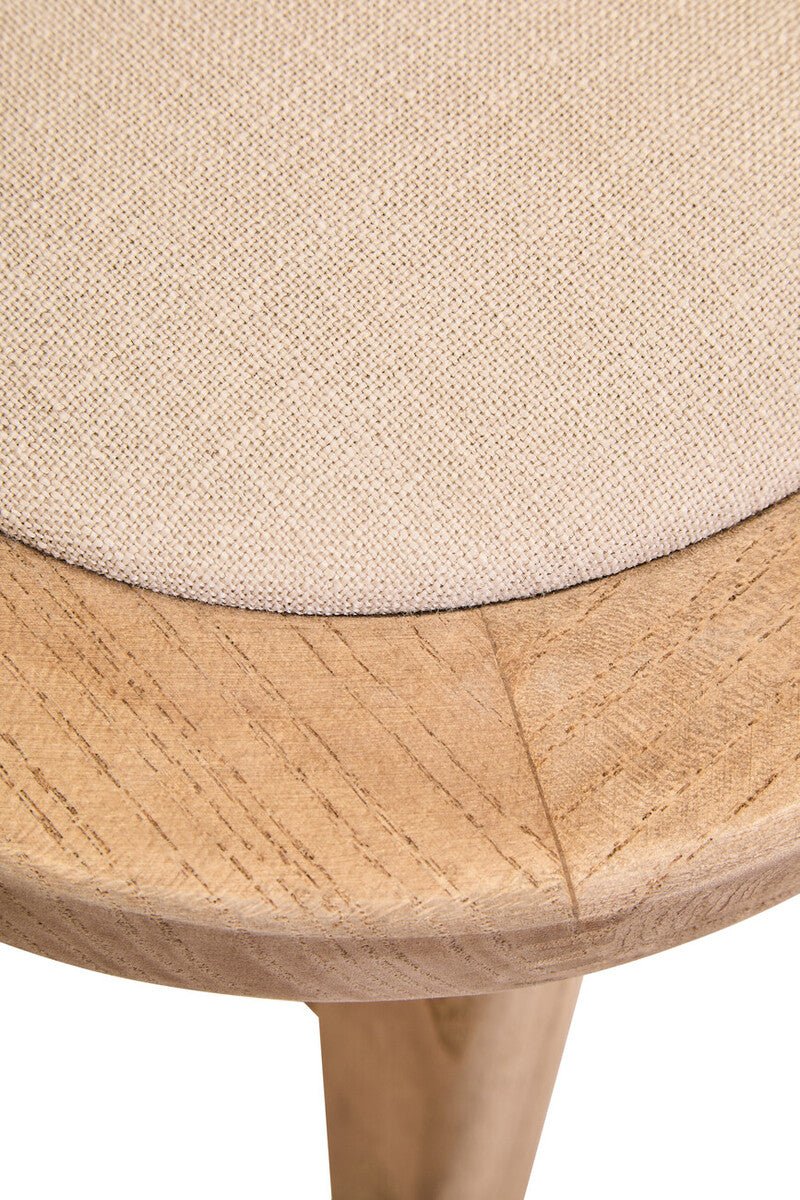 Cebu Beige Fabric and Grey Wash Elm Wood Dining Chair - Image 12