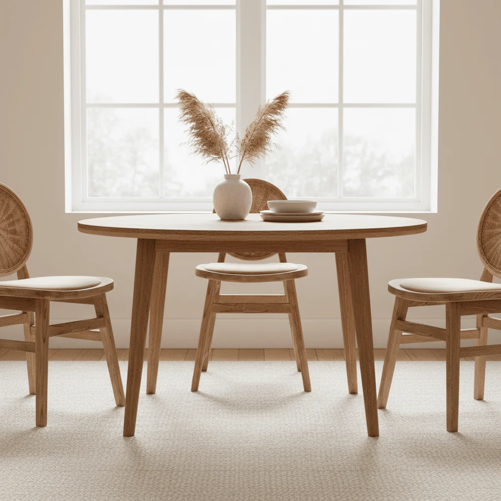 Cebu Beige Fabric and White Wash Elm Wood Dining Chair - Image 3