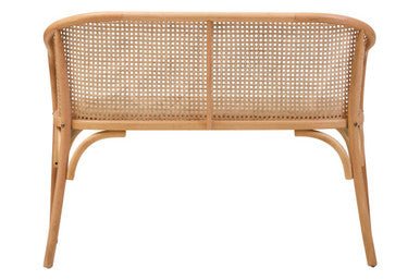 Cebu Natural Cane and Beech Wood Bench with Backrest - Image 11