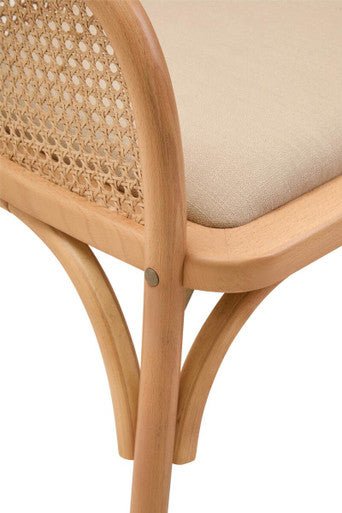 Cebu Natural Cane and Beech Wood Bench with Backrest - Image 15
