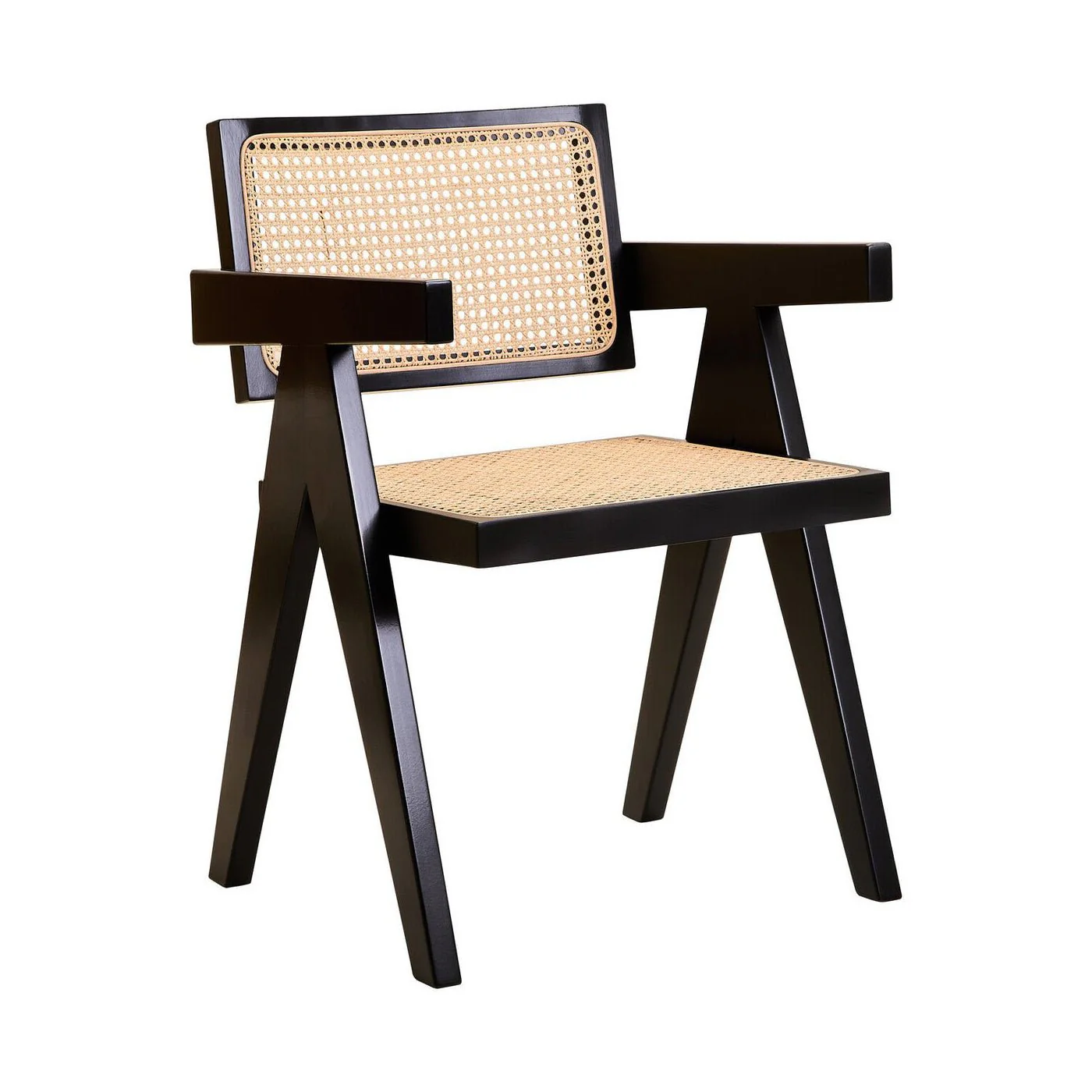 Cebu Natural Cane and Black Beech Wood Dining Chair - Image 5