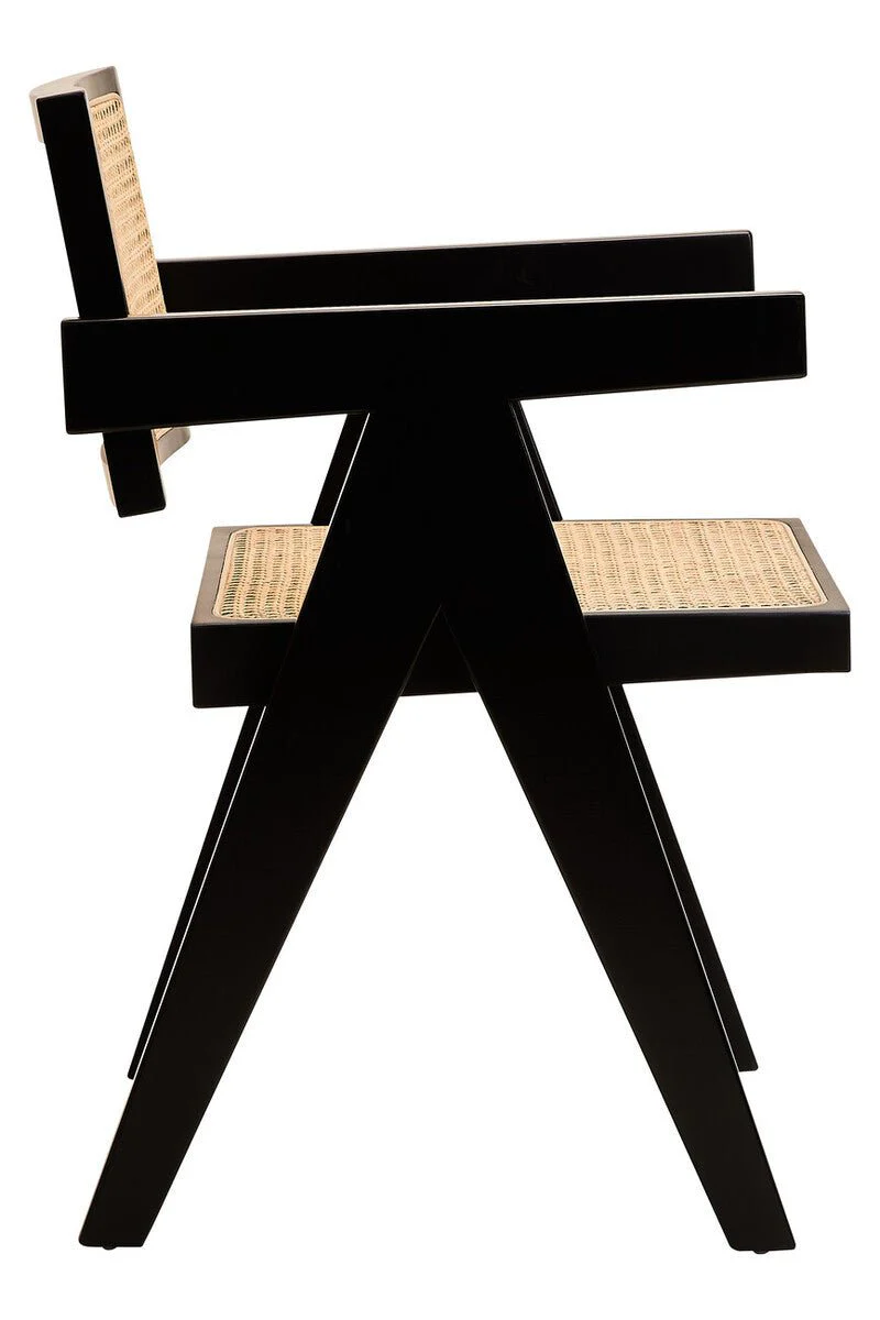 Cebu Natural Cane and Black Beech Wood Dining Chair - Image 7
