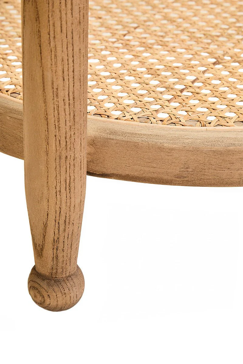 Cebu Natural Cane and Grey Wash Elm Wood Side Table - Image 9