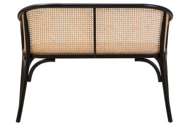 Cebu Natural Cane Bench with Black Beech Wood Frame - Image 10