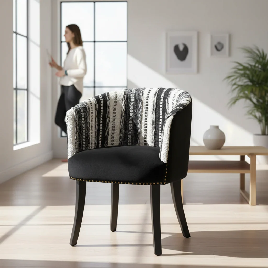 Cefena Black and White Chair - Image 2