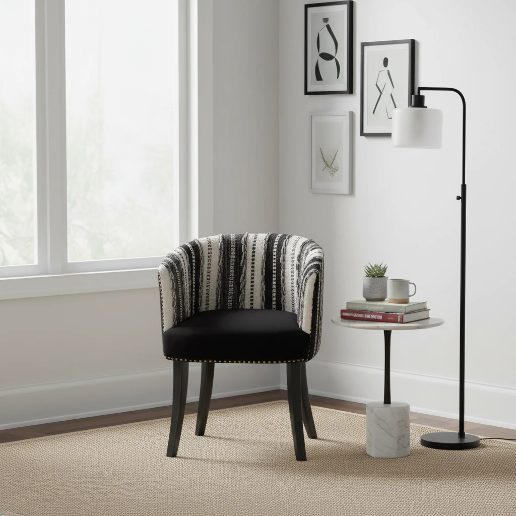 Cefena Black and White Chair - Image 4