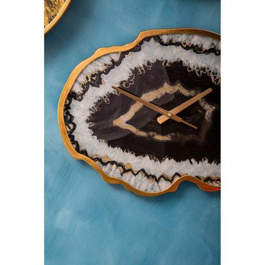 Celina Black And Gold Agate Effect Wall Clock - Image 7