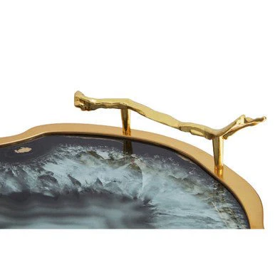 Celina Black And Gold Agate Tray - Image 11
